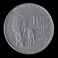 Монета Италии 100 лир 1979 г.