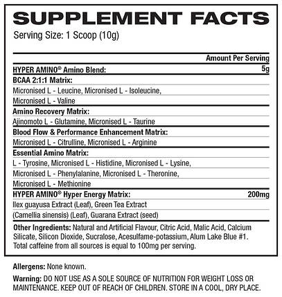 Амінокислоти Gaspari Nutrition Hyper Amino 300 г (30 порц.), фото 3