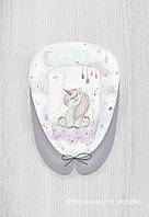 Панелька для кокона преміум сатин Єдиноріг на хмаринці