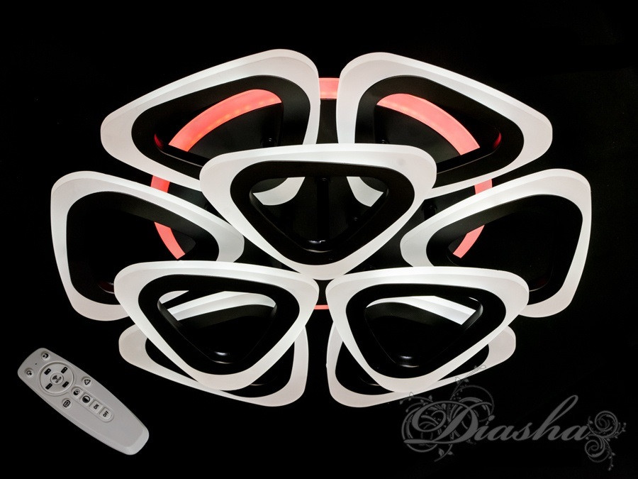 Потолочная люстра с диммером и LED подсветкой A8118/6+3BK LED 3color dimmer, фото 1