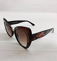 Жіночі сонцезахисні окуляри Dolce&Gabbana репліка Коричневі