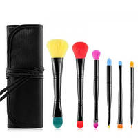 Набір пензлів для макіяжу професійний MSQ Professional makeup brush set MultiColor чорний (6 шт.)
