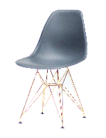 Стул Nik GD-ML антрацит 01 на золотых металлических ножках, дизайн Eames DSR Eiffel Gold Leg, код 9121