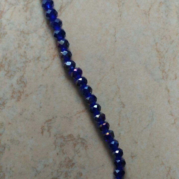 Бусина Рондель 4 мм, колір електрик, фото 1