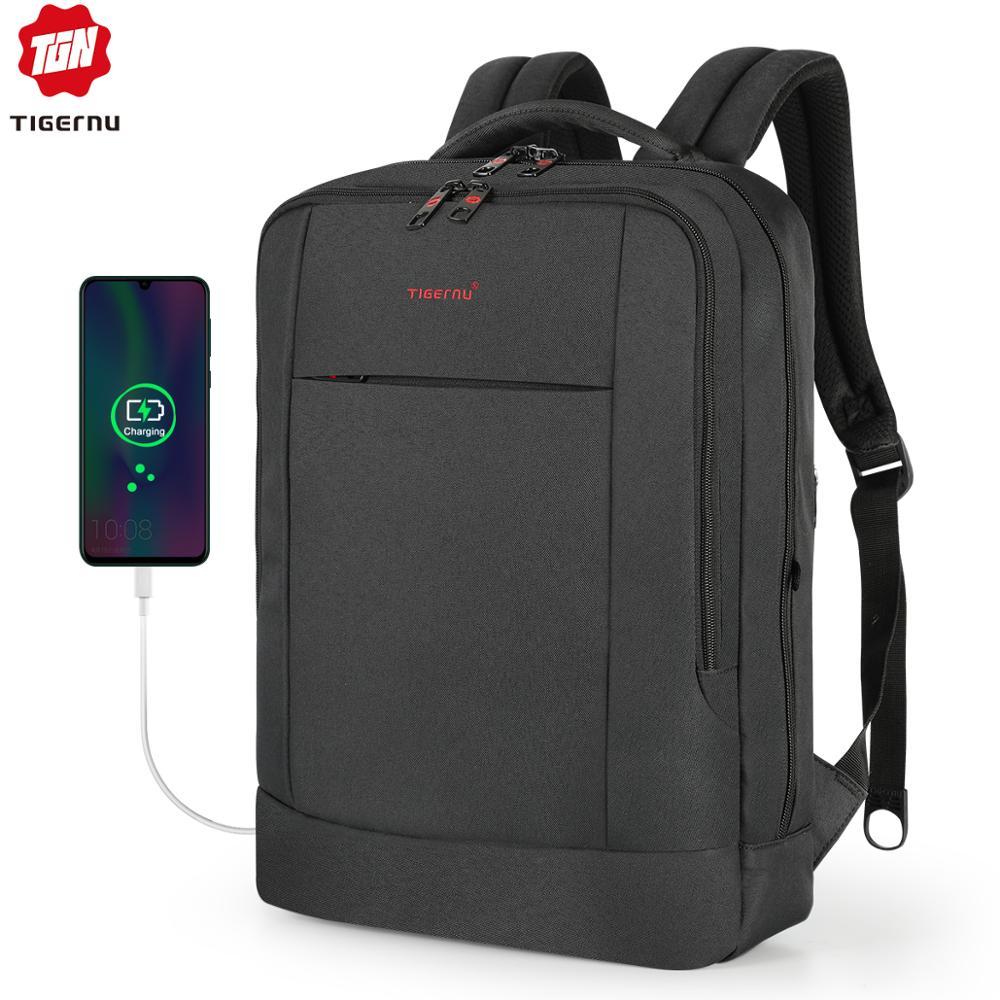 Рюкзак чоловічий Tigernu T-B3331 міській з відділом для ноутбука, USB портом (темно-сірий)