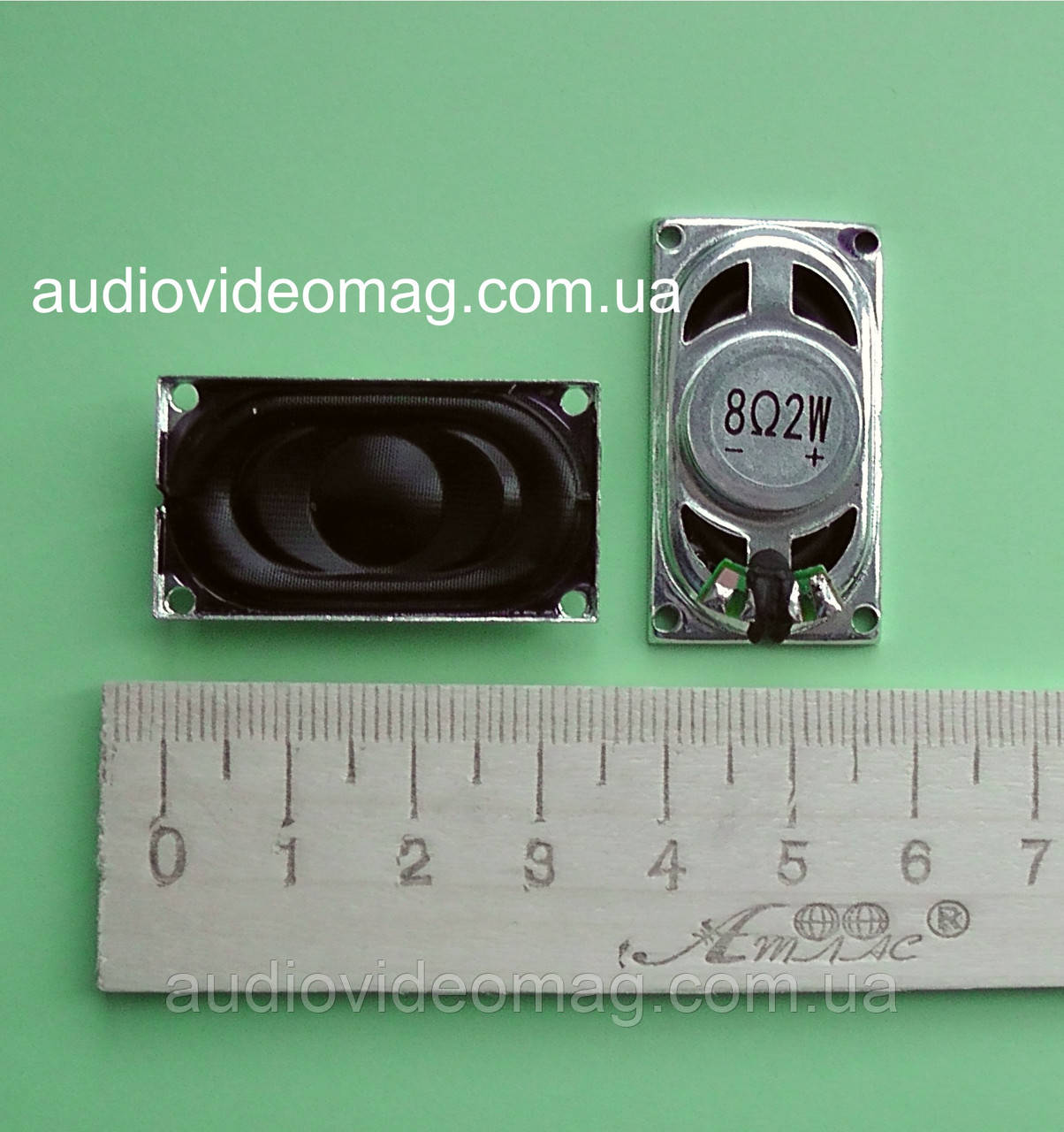 Мини динамик, прямоугольный, Ω 8 Ом, 2 Вт, 20 х 35 мм, металлический ...