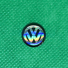 Логотип для авто ключа VW фольксваген черный 14 мм