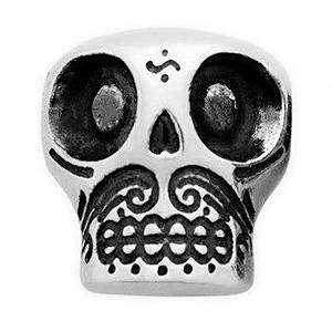 Череп намистина зі срібла 925 проби підвіска на темляк або браслет