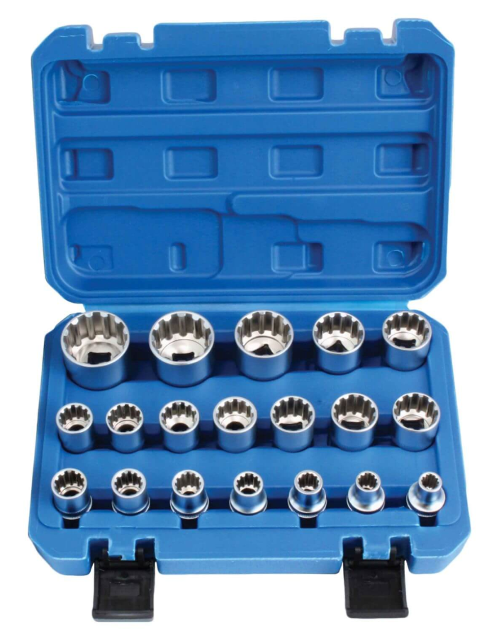 Набір 12-гр. спец головок 1/2" (8-32 мм), 20 од. SATRA S-19GL12