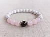 Браслет з Говліту Рожевого кварцу (Мадагаскарський) та Гранату d 8мм, фото 6