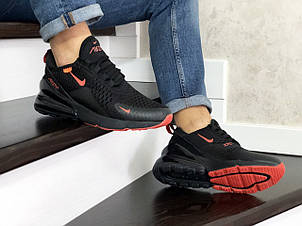 Чоловічі кросівки Nike Air Max 270,сітка,чорні з помаранчевим 44, фото 2