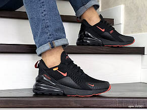 Чоловічі кросівки Nike Air Max 270,сітка,чорні з помаранчевим 44, фото 2