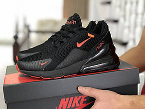 Чоловічі кросівки Nike Air Max 270,сітка,чорні з помаранчевим 44, фото 2