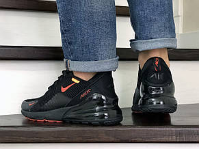 Чоловічі кросівки Nike Air Max 270,сітка,чорні з помаранчевим 44, фото 3