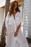 Жіноча біла пляжна туніка-сорочка, фото 5