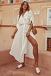Жіноча біла пляжна туніка-сорочка, фото 4