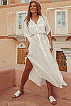 Жіноча біла пляжна туніка-сорочка, фото 2