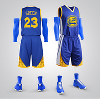 Синяя форма Green №23 (майка+шорты) команда Golden State Warriors