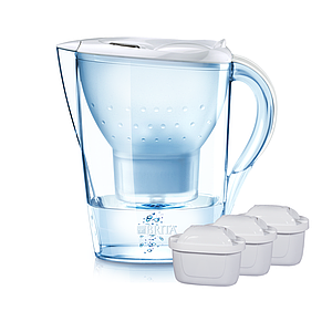 Фільтр-глечик BRITA MARELLA + 3шт. Картриджі для очистки води 1шт (синій / білий)