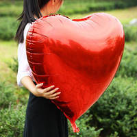 Куля серце "Велике серце" 75см - червоне для гелію Flexmetal
