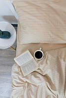 Ткань для постельного белья страйп-сатин Капучино, Турция 1 х 1 см.