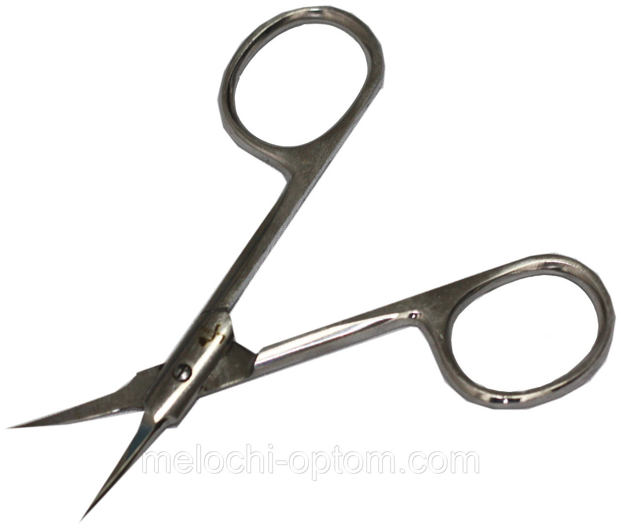 Ножиці манікюрні LA FREZ Н-01 для кутикули зігнуті срібні, фото 1