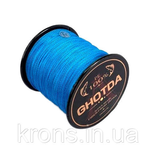 Шнур рибальський плетений, 300м 4жили 0.28мм 16.3кг GHOTDA, синій