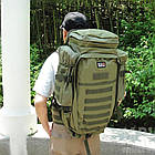 🔥 Тактичний рюкзак з відділенням для зброї (гвинтівки) "9.11 tactical" (олива) на 60 літрів, військовий, EDC, фото 4