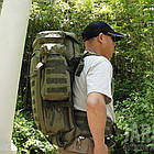 🔥 Тактичний рюкзак з відділенням для зброї (гвинтівки) "9.11 tactical" (олива) на 60 літрів, військовий, EDC, фото 5
