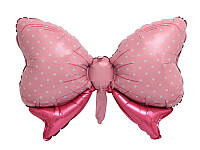 Фольгированный шар фигура Бант розовый Китай