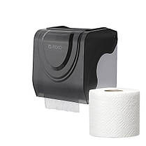 Диспенсер для туалетного паперу в стандартних рулонах Rixo Bello P247TB чорний пластиковий міцний, фото 2