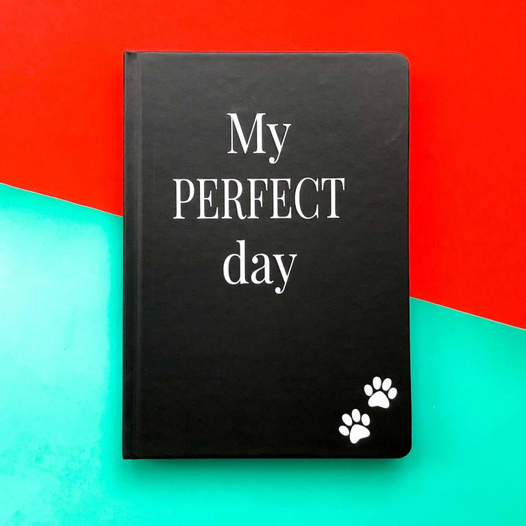 Блокнот с котом Хвост и Усы Diary My perfect day LifeFLUX А5 Черный Украинский язык - фото 1 - id-p1112242879