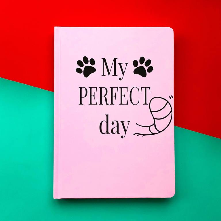Блокнот с котом Хвост и Усы Diary My perfect day LifeFLUX А5 Розовый Украинский язык - фото 1 - id-p1112242881