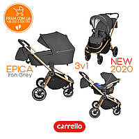 CARRELLO EPICA CRL-8511 універсальна коляска 3 в 1 Space Black Чорний Темно-сірий