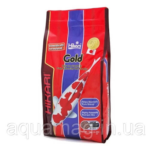 Корм для коропів кої Hikari Gold 2 kg (посилення забарвлення, корм для ставкових риб)
