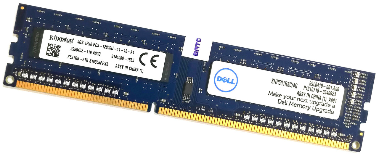 Оперативна пам'ять Kingston DDR3 4Gb 1600MHz PC3-12800U CL11 1R8 (K531R8-ETB) Б/В