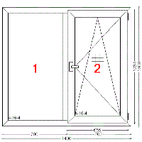 Окно Aluplast 2000 New activPilot Winkhaus,1 300х1 400