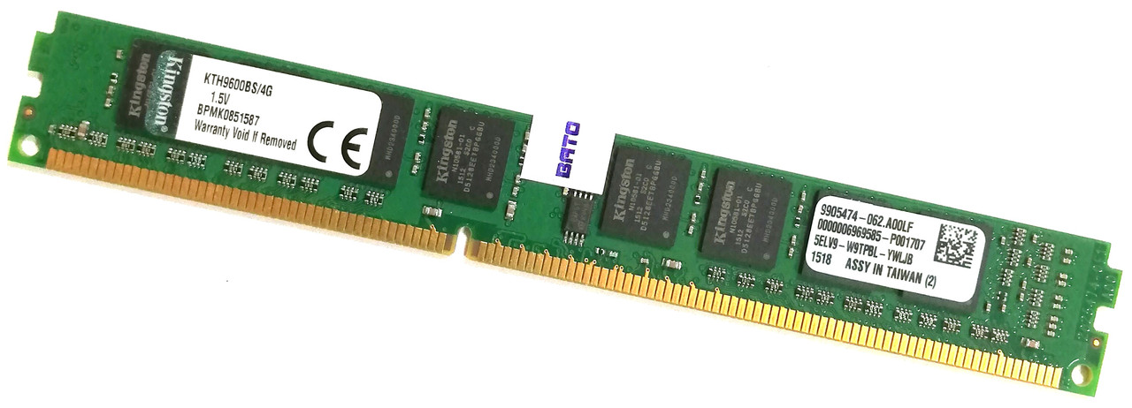 Оперативная память Kingston Low Profile DDR3 4Gb 1333MHz 10600U CL9 1R8 (KTH9600BS/4G) Б/У