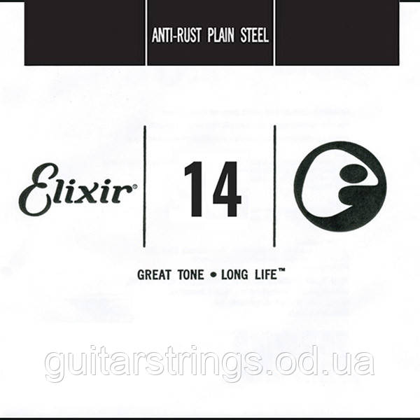 Струна Elixir 13014 Anti-Rust Plain Steel 0.14 (акустика\электро), фото 1