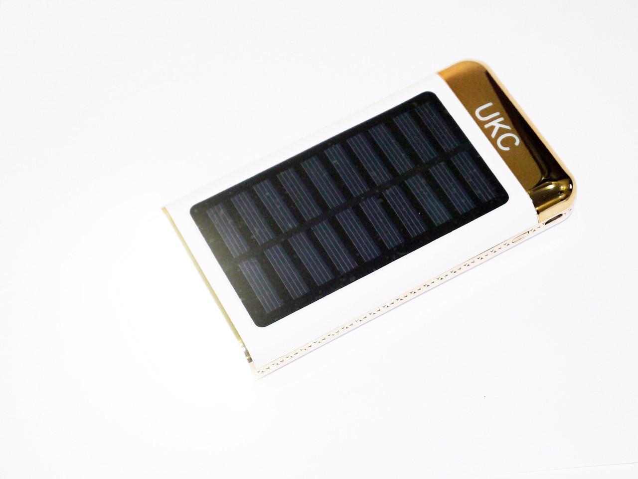 Зовнішнє зарядний пристрій Power Bank UKC 15000mAh з сонячною батареєю 3xUSB LED ліхтар Глянець (4_00087)