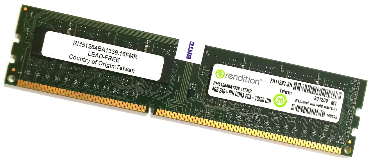 Оперативная память Rendition DDR3 4Gb 1333MHz PC3-10600U CL9