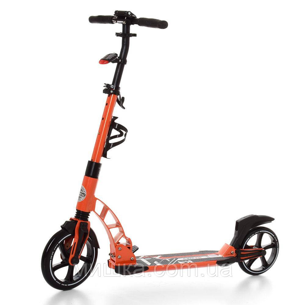 Двоколісний самокат SR 2-014-1, складаний, з фарою, жовтогарячий, фото 1