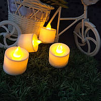 Набір електронних свічок, свічка-таблетка , колір тепло-білий, набір 24 шт, фото 1