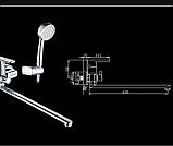 Змішувач для ванни SANTEP 15124 з довгим виливом, фото 8