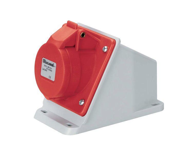 Розетка настінна EC690561, IP44 (32A, 415V, 3P+PE) Elettrocanali (похила), фото 1
