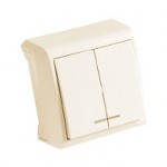 Вимикач двоклавішний з підсвічуванням Viko Vera (крем)