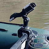 Фастен Борика FMkG2 Два замока і монтажна майданчик-струбцина на транець човна, колір сірий, фото 4