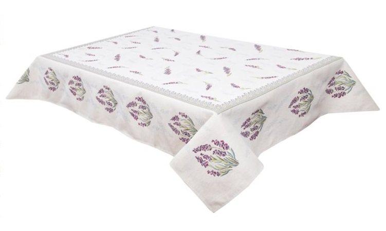 Скатертина гобеленова на стіл Лаванда 137*180 см, фото 1