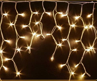 Гирлянда уличная Бахрома (Icicle) тёплого свечения 3*0,7 м (белый кабель резина ХФ)