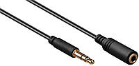 Кабель аудіо-подовжувач Jack 3.5mm 3pin M/F 2.0m Lucom (25.02.5052) Gold D=4.0mm AWG28 AUX Cu